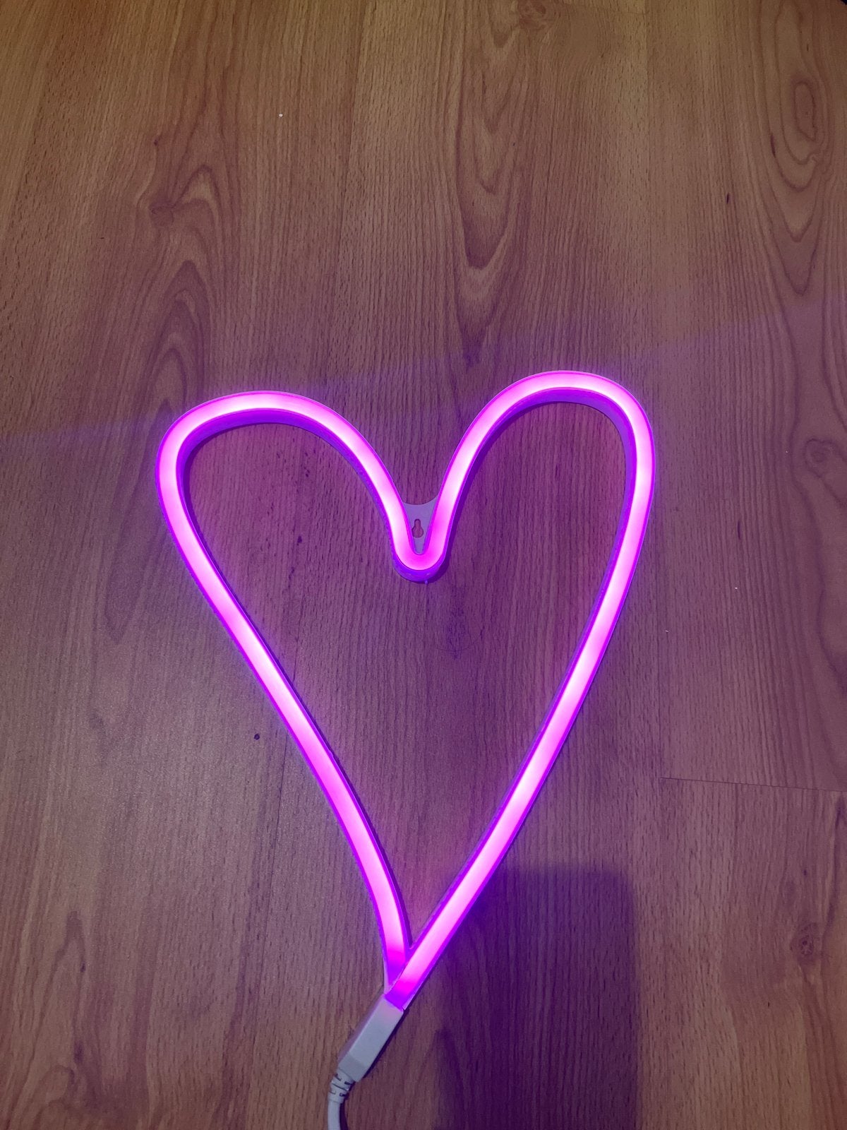 Neon hartvormige lamp - Roze LED decoratie, USB-aansluiting, Ophalen of Verzenden, Zo goed als nieuw, Roze