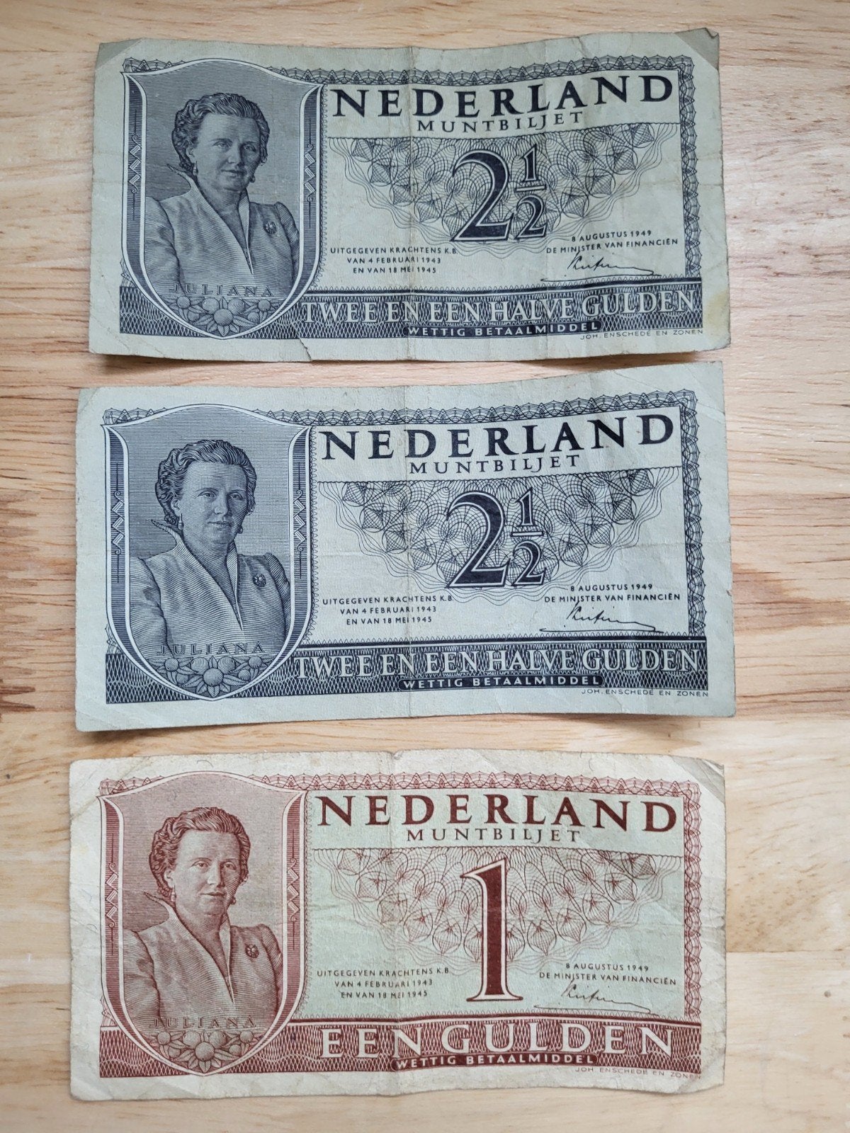 oude gulden briefjes van halverwege de jaren 40, Postzegels en Munten, Bankbiljetten | Nederland, Ophalen of Verzenden
