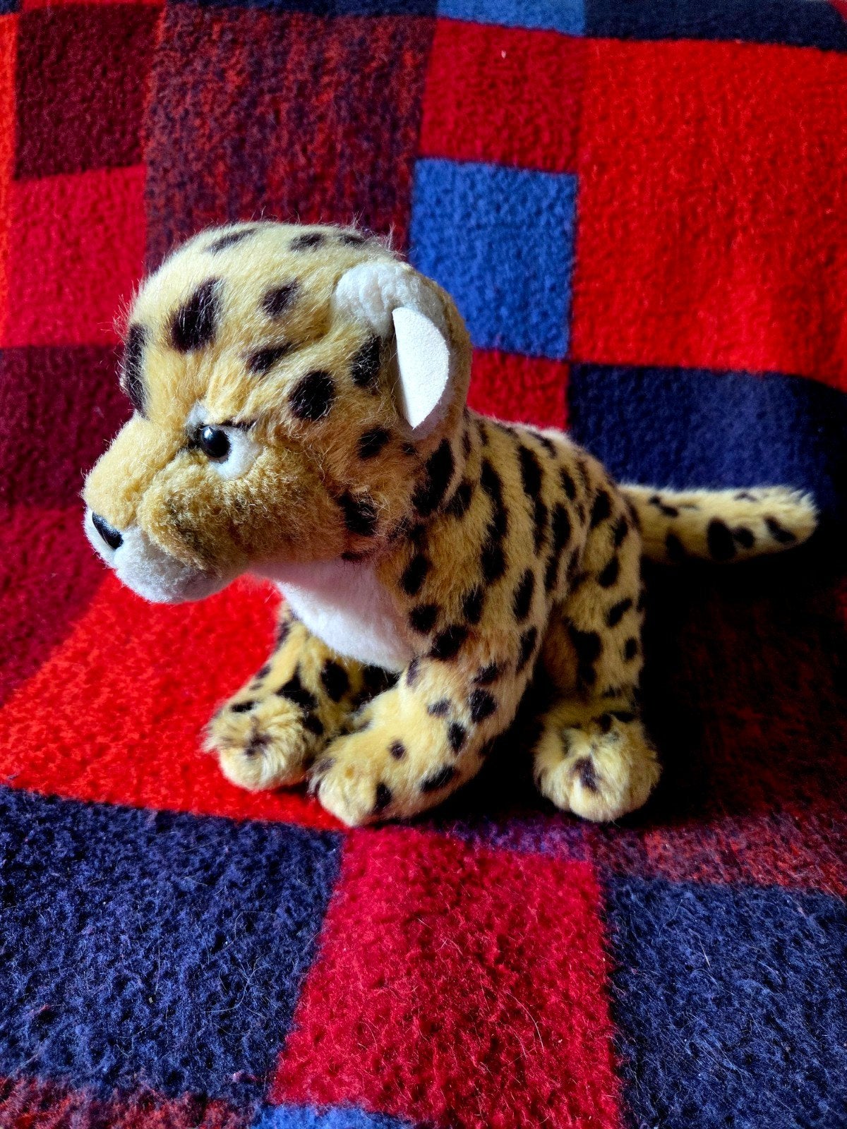 Vintage WWF Pluche Luipaard / Cheetah Welp knuffel wnf, Overige merken, Geel, Overige typen, Ophalen of Verzenden