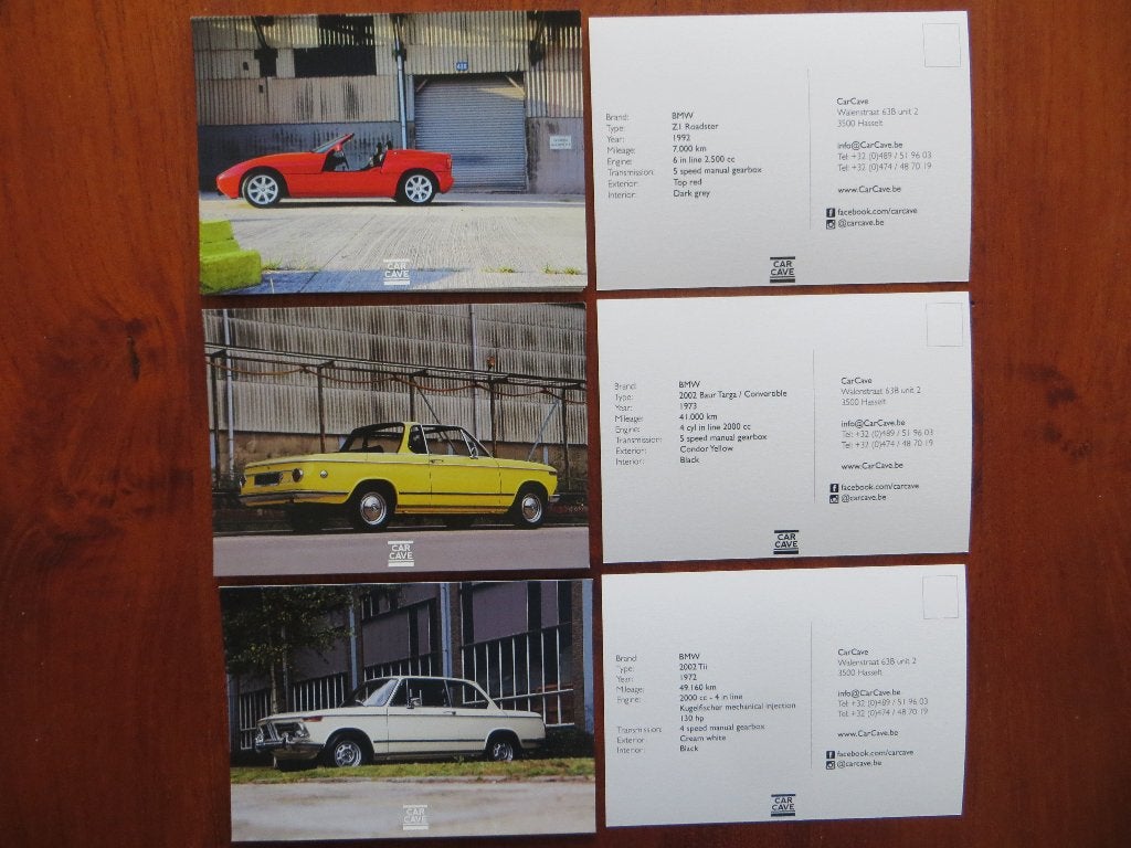 Car Cave informatiekaarten BMW Z1, 2002 Baur, 2002 Tii, Ophalen of Verzenden, Nieuw, BMW