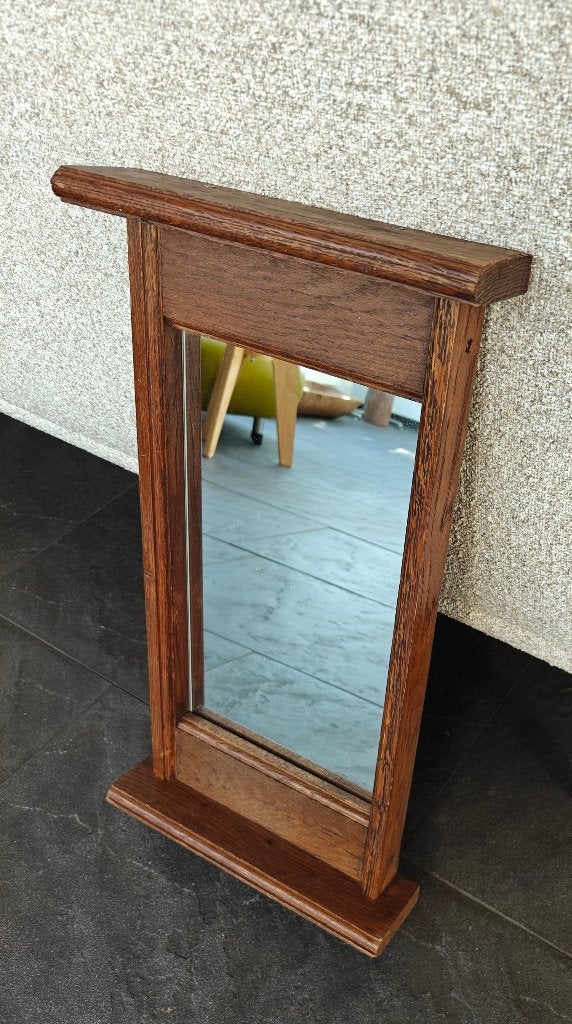 Spiegel(tje), eikenhouten rand., Huis en Inrichting, Ophalen, Minder dan 50 cm, Zo goed als nieuw, Minder dan 100 cm
