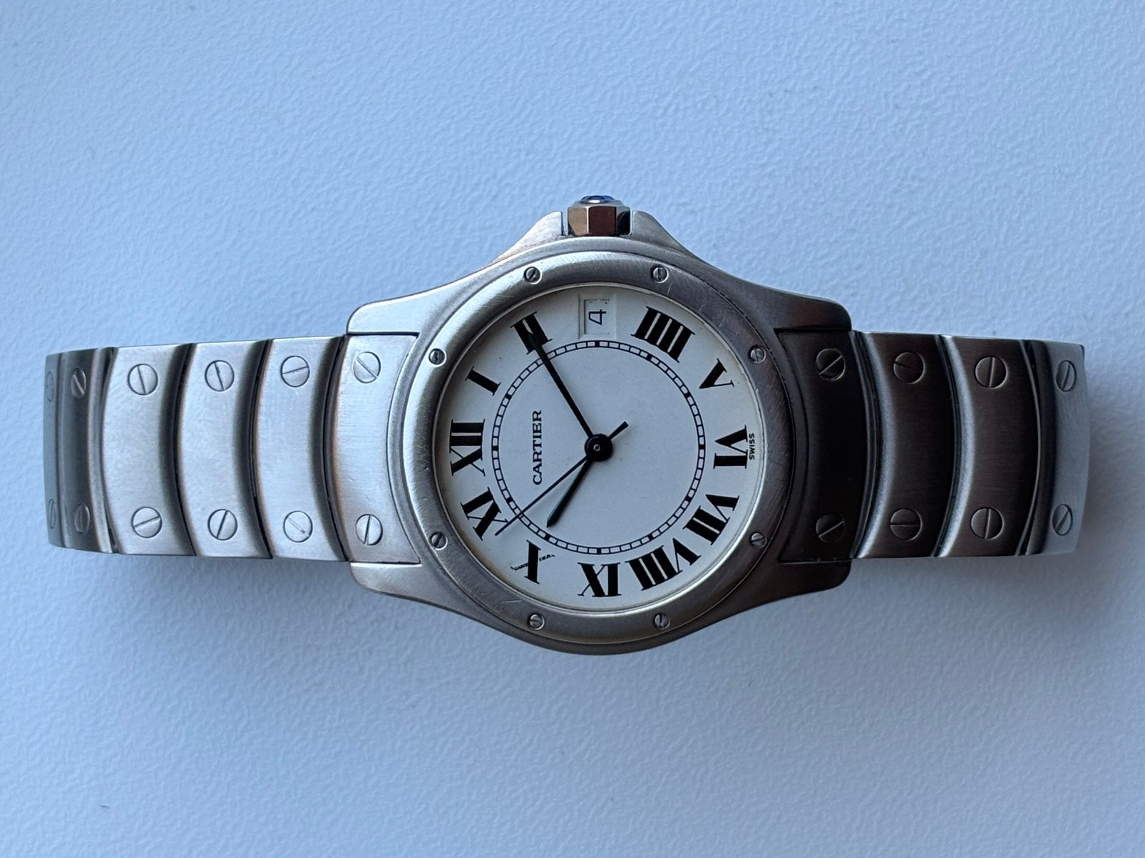 Cartier Santos automaat ref 1920, Staal, Gebruikt, Staal, Polshorloge