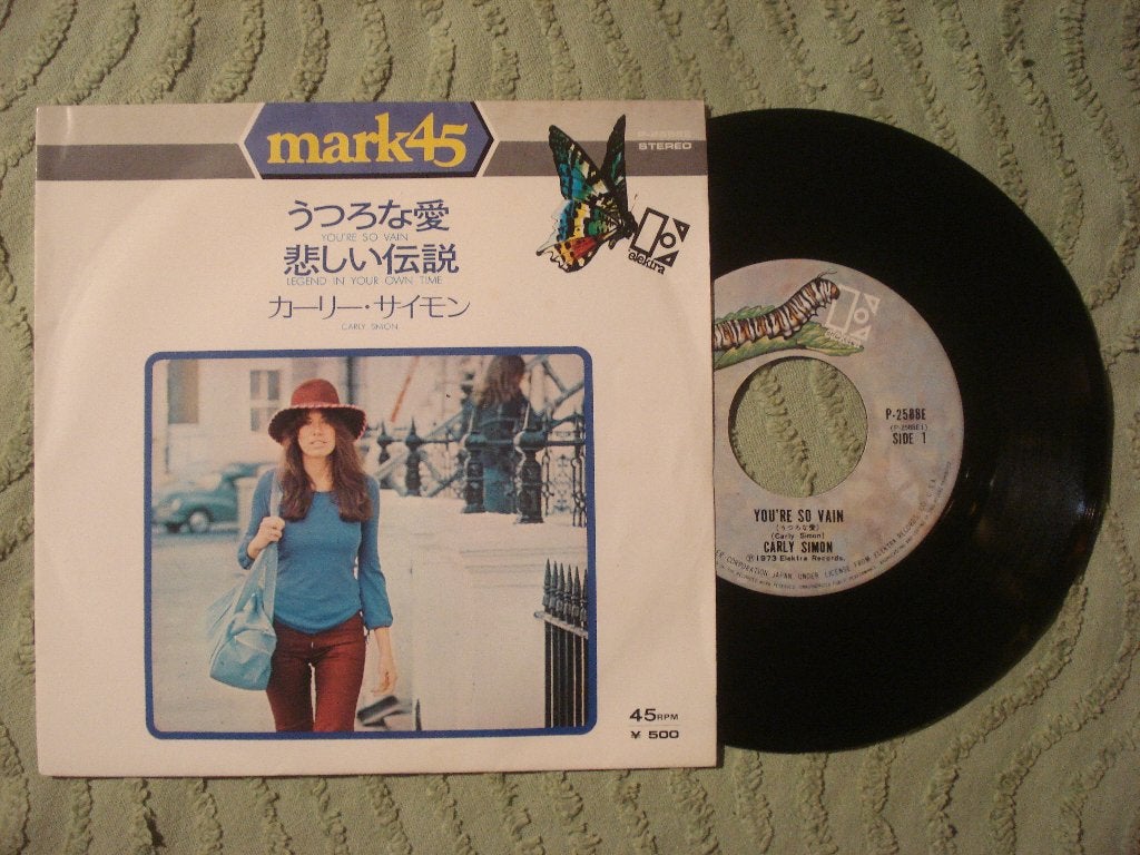 Carly Simon 7" Vinyl Single: ‘You’re so vain’ (Japan) Mark45, Ophalen of Verzenden, Zo goed als nieuw, Pop