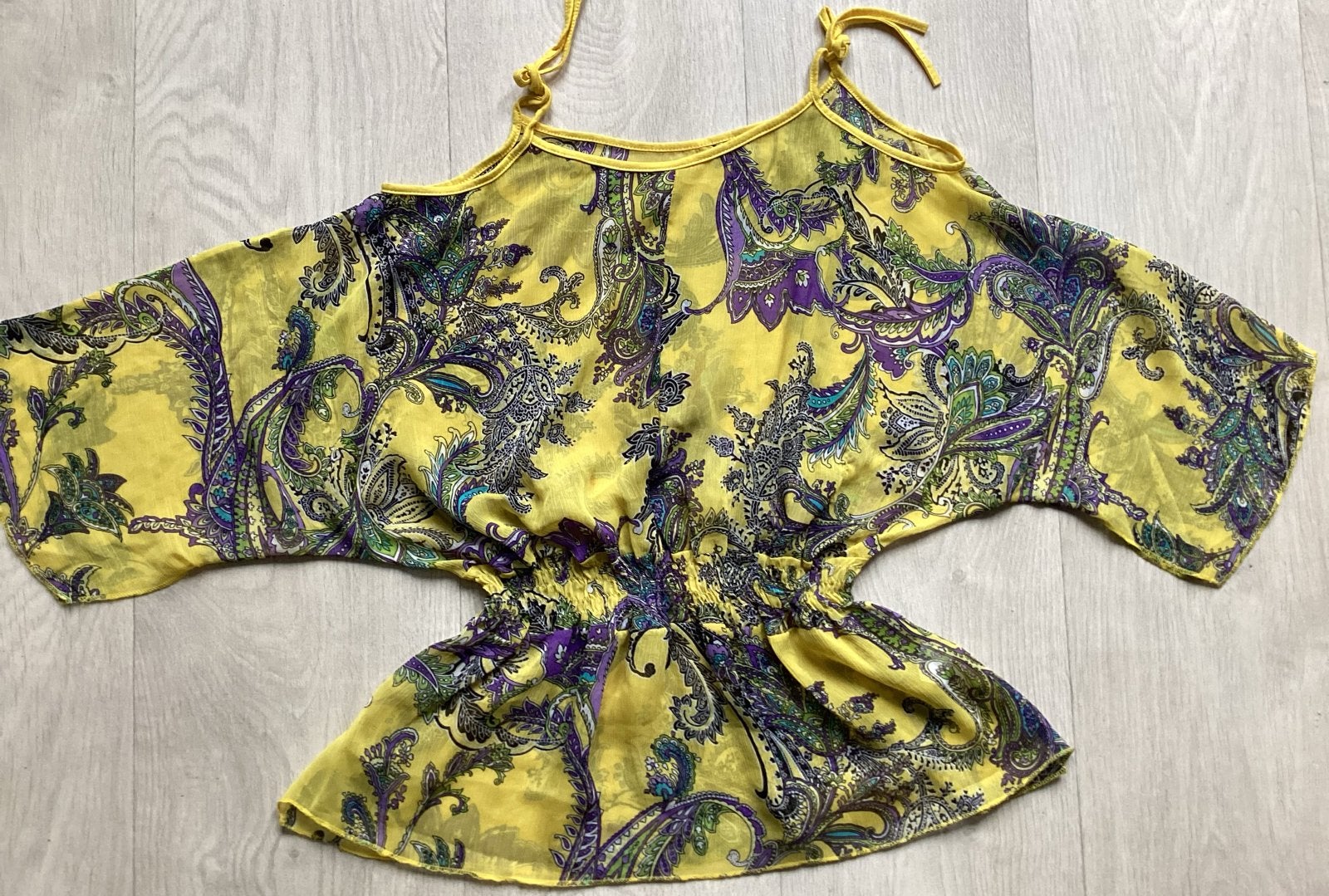 gele top maat XL met paisley print, Geel, Maat 46/48 (XL) of groter, Ophalen of Verzenden, Zo goed als nieuw