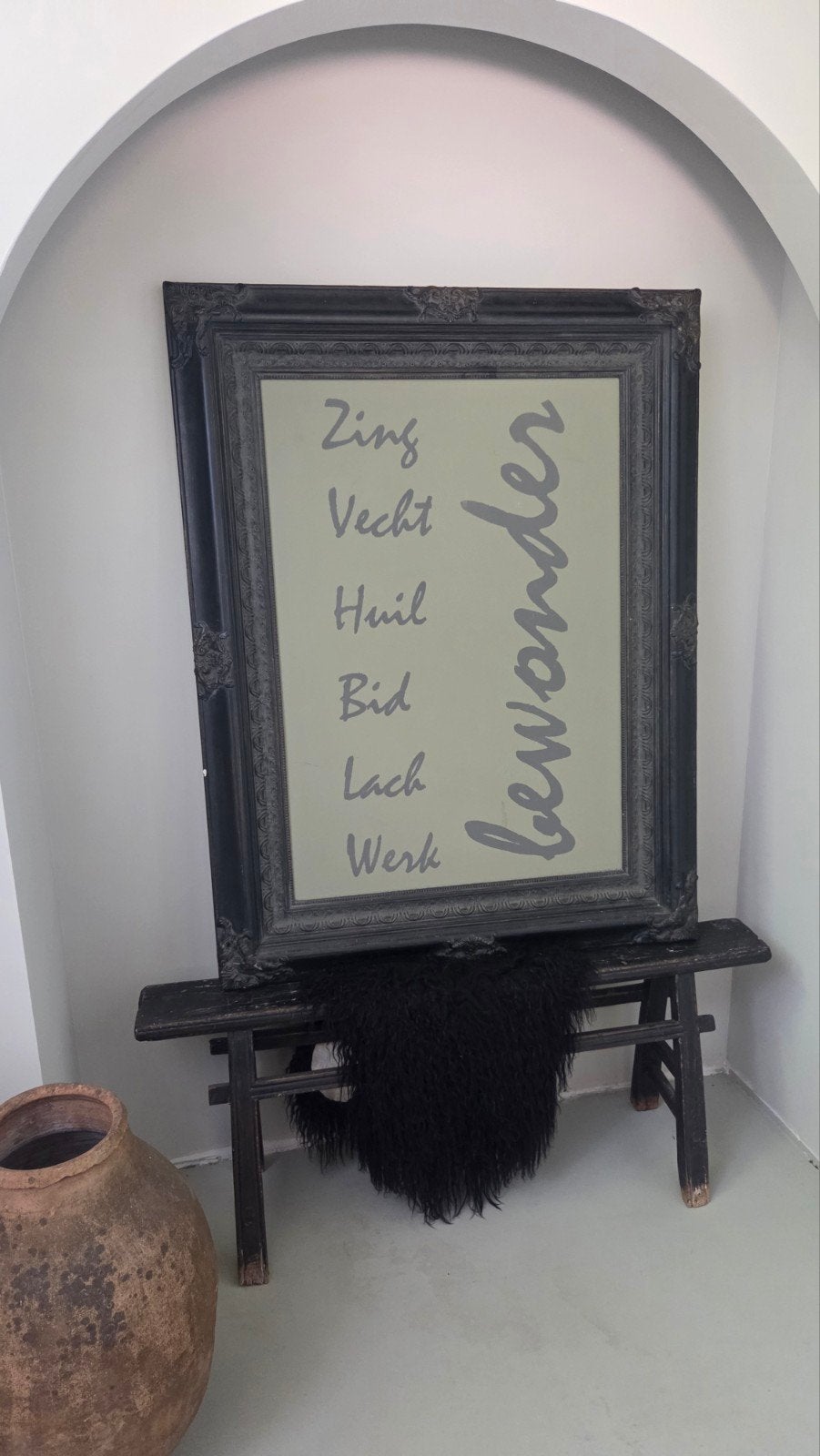 XL Zelf Ontworpen Schilderij met Ramses Shaffy Tekst, Ophalen, Eigen ontwerp, Schilderij, Boho