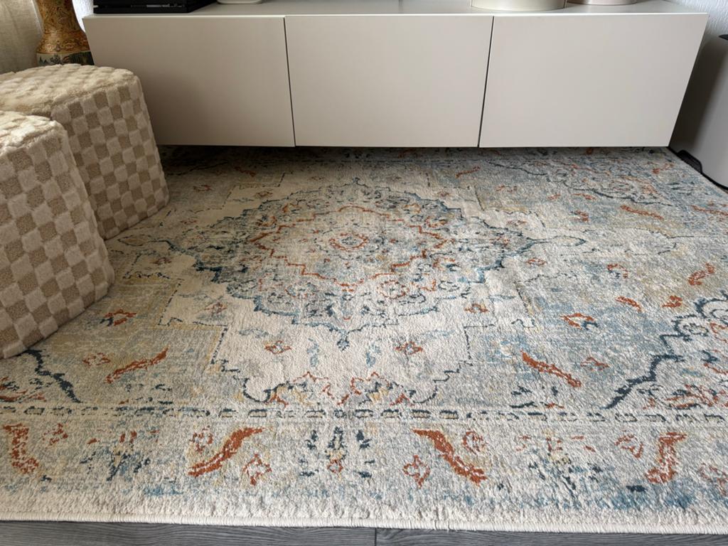 Ikea Onsevig vloerkleed 160x235 cm laagpolig, Ophalen, Gebruikt, Beige, 150 tot 200 cm