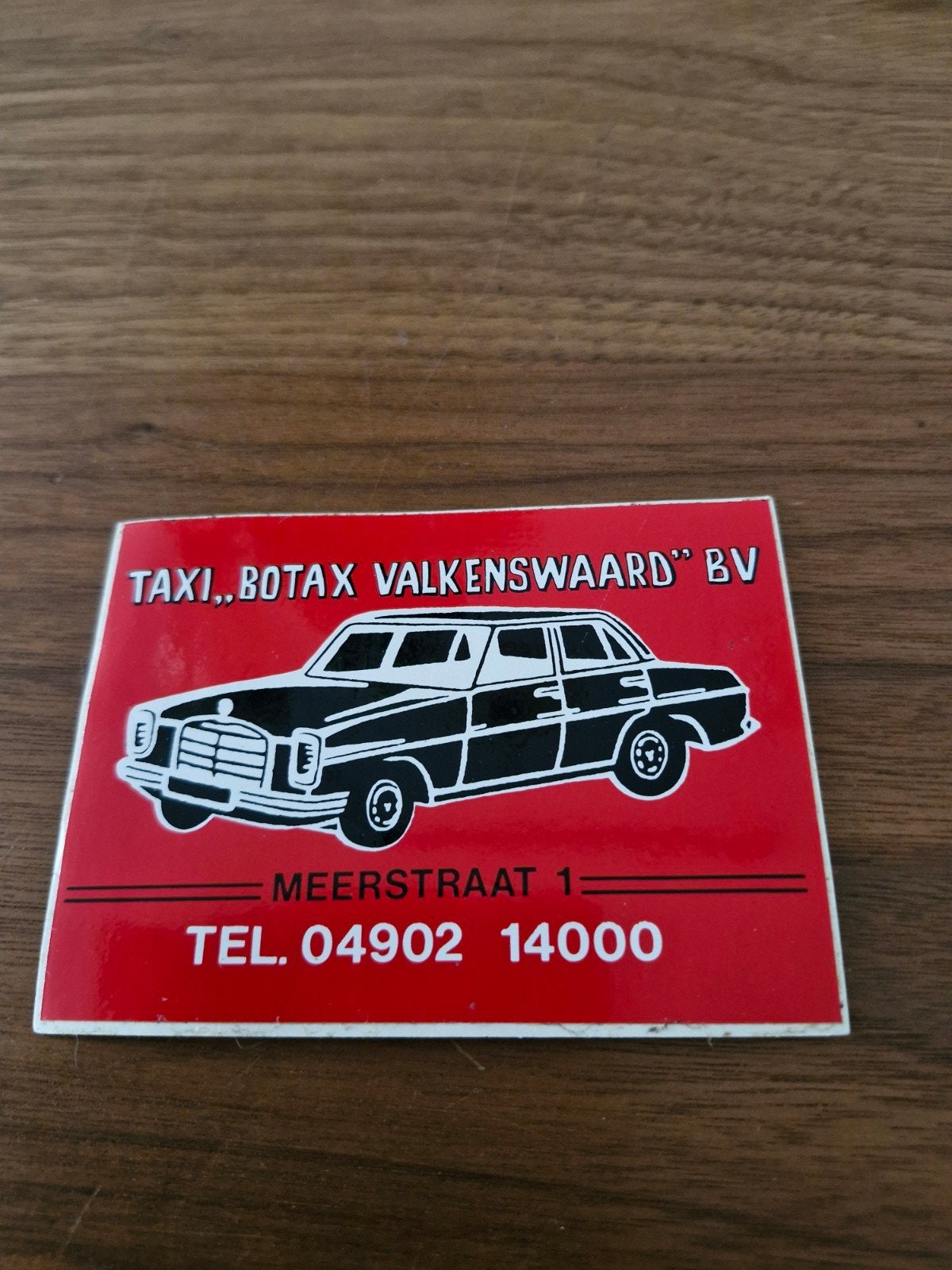 183 Vintage Taxi Botax Valkenswaard Sticker, Ophalen of Verzenden, Zo goed als nieuw, Auto of Motor