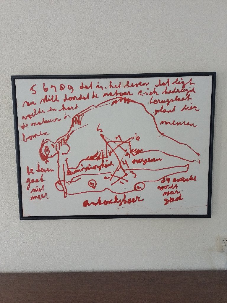 Anton Heyboer ( 1924-2005 ) Groot olieverfschilderij, Antiek en Kunst, Ophalen, Overig onderwerp, Handgeschilderd, Olieverf