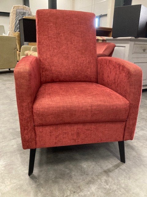 fauteuil stof rood zwart metalen poten, Huis en Inrichting, Fauteuils, Ophalen, Minder dan 75 cm, Zo goed als nieuw, Stof
