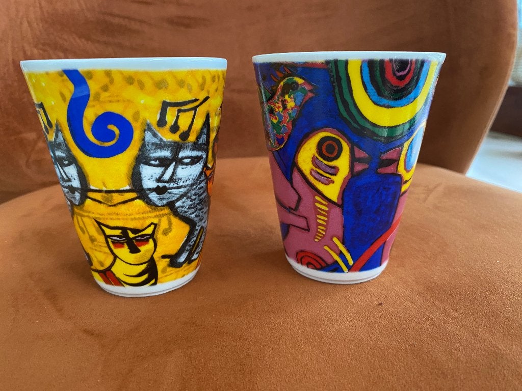 2 x Corneille Mokken Fine Bone China, Ophalen, Zo goed als nieuw, Porselein, Overige typen