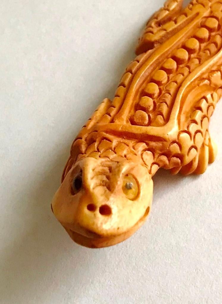 Mooie Polynesische Tattoo Gecko Lizard bot gesneden hanger, Sieraden, Tassen en Uiterlijk, Kettinghangers, Verzenden, Nieuw, Overige kleuren