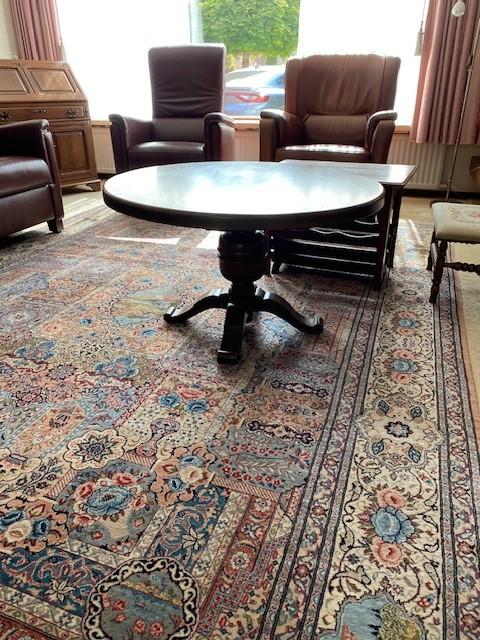 vintage ronde eiken salontafel, Gebruikt, 50 tot 100 cm, 50 tot 75 cm, 50 tot 100 cm