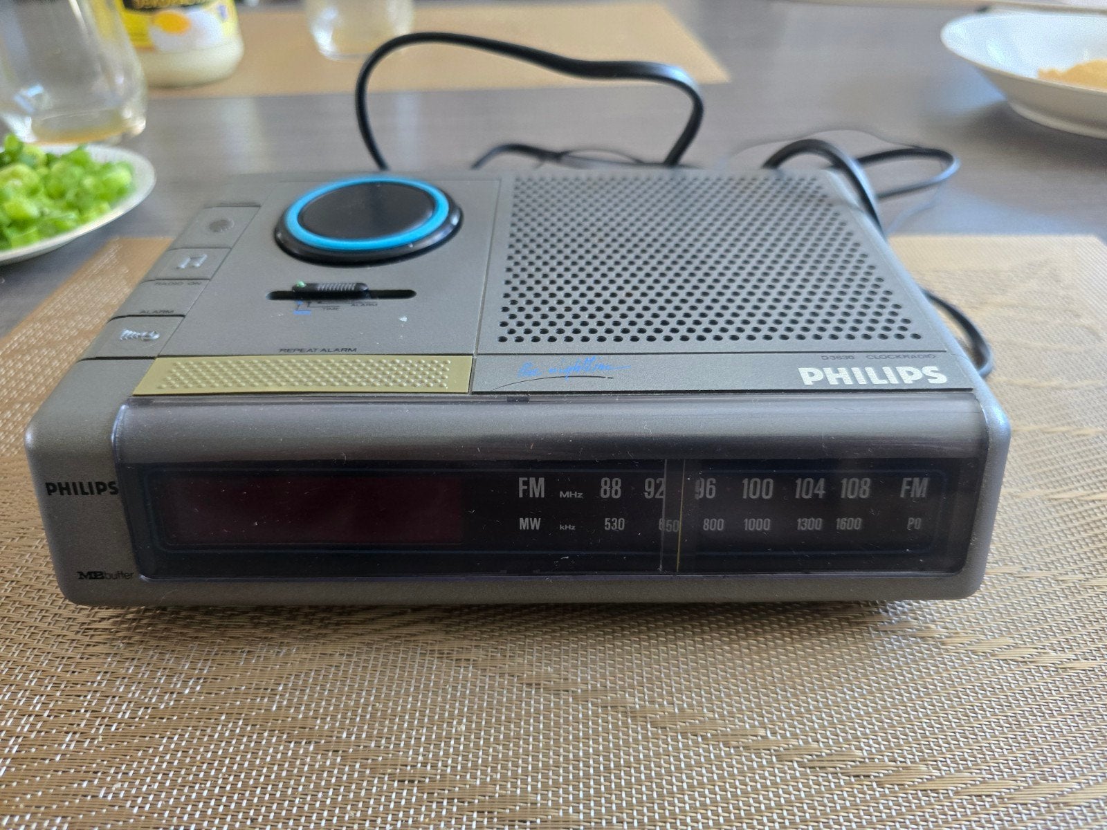 Philips D3630 Clockradio - Vintage Wekker Radio, Audio, Tv en Foto, Radio's, Ophalen of Verzenden, Gebruikt, Radio
