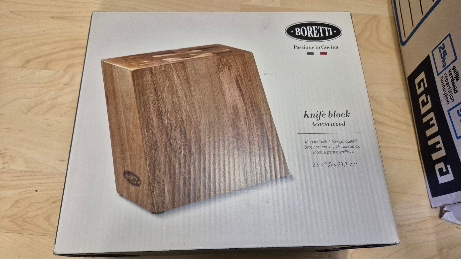 Boretti Messenblok van Acaciahout - Nieuw in Doos, Overige typen, Hout, Nieuw, Ophalen of Verzenden