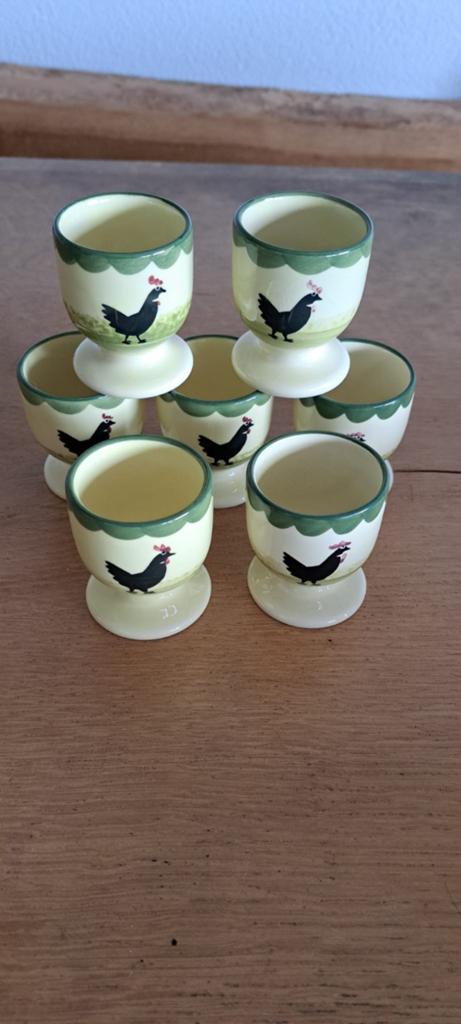 Leuke eierdopjes met kip en haan decoratie, Gebruikt, Verzenden, Keramiek, Overige typen