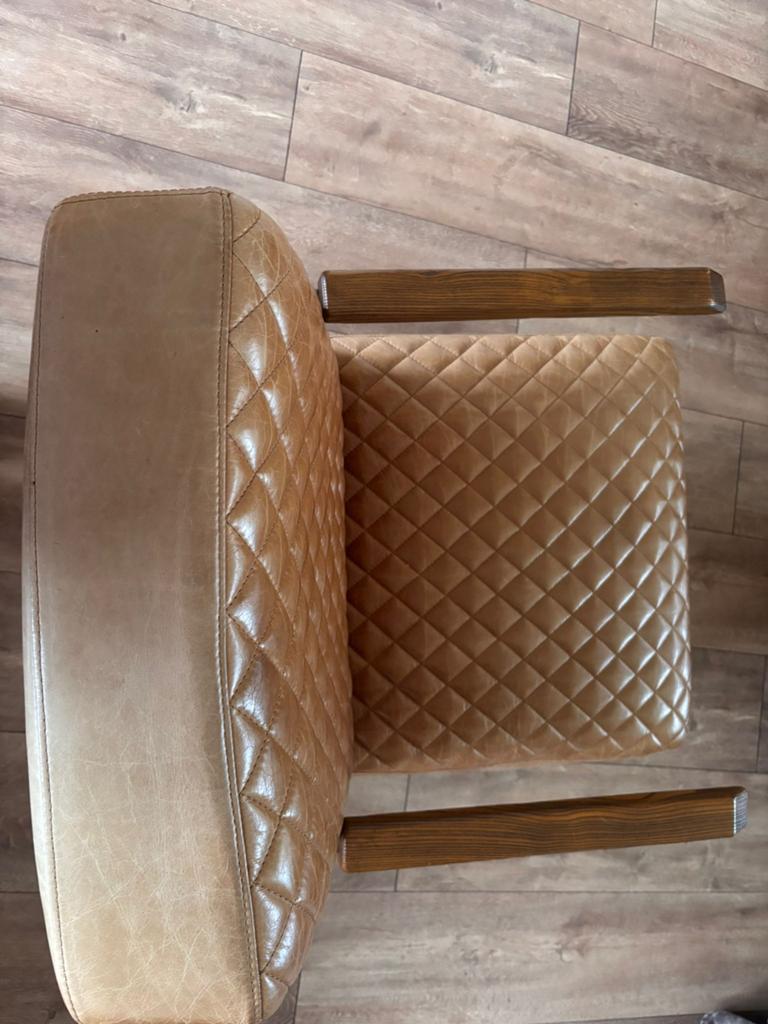 Leren fauteuil stoel, Huis en Inrichting, Woonaccessoires | Krantenbakken en Lectuurbakken, Ophalen, Gebruikt