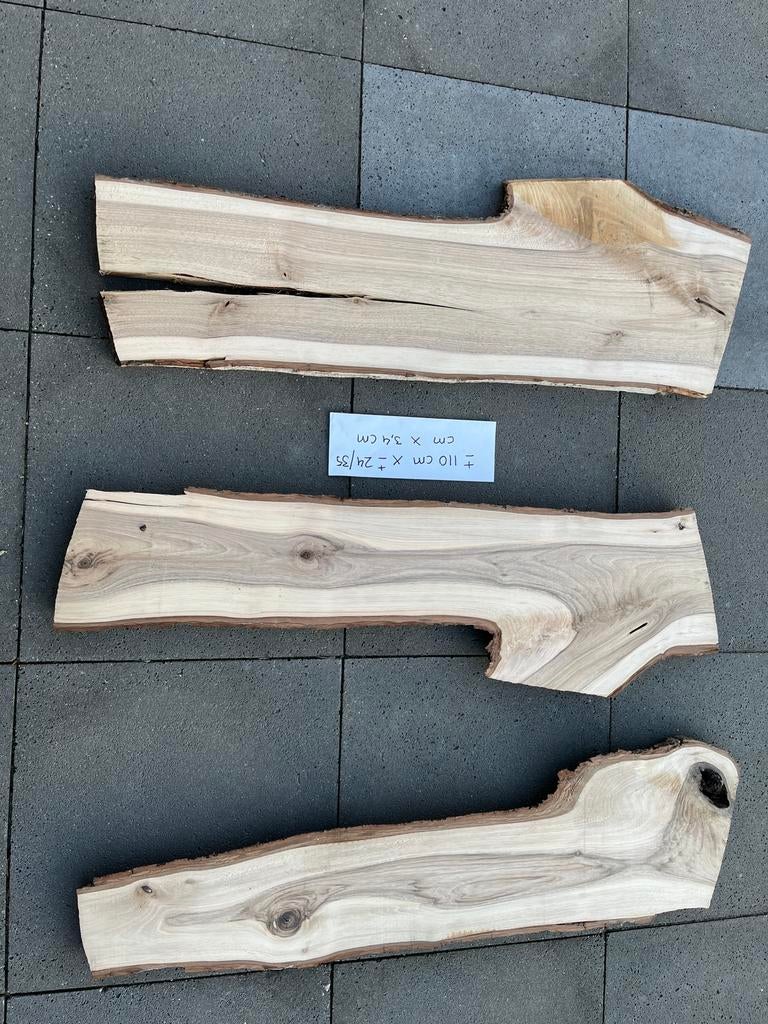 Walnoot planken, schaaldelen, in sets of totaal 19 stuks, Doe-het-zelf en Verbouw, Ophalen, 25 tot 50 mm, Zo goed als nieuw, Plank