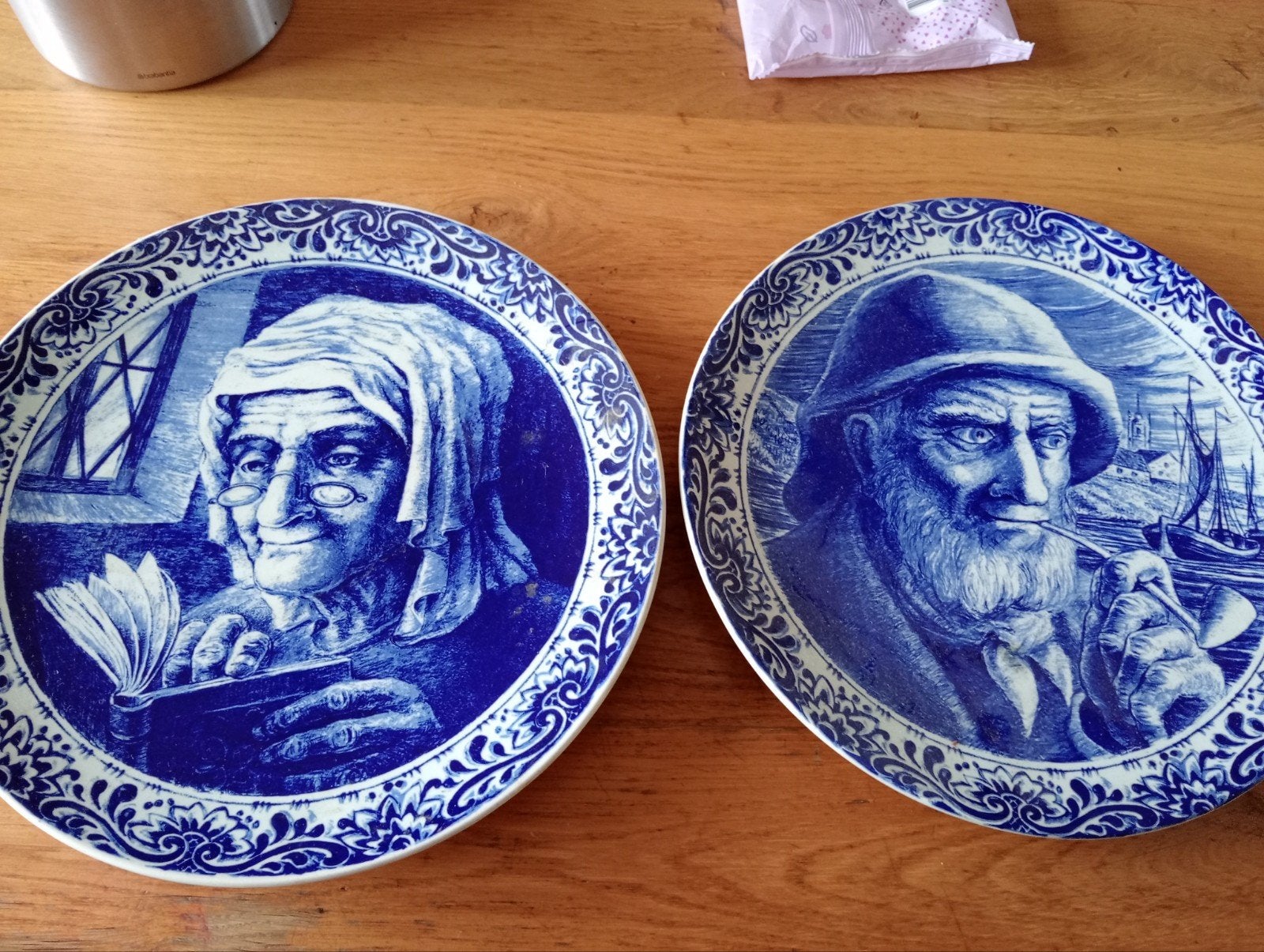 2x Delfts blauwe sierborden, Ophalen of Verzenden