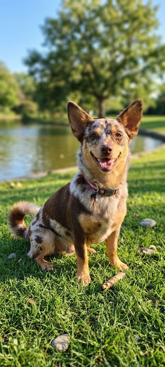 Lieve, hele knappe Auggie (Corgi x Mini Aussie) teefje van 1, 1 tot 2 jaar, Teef, Eén hond, Middel