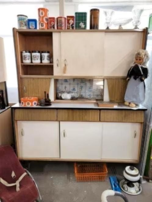 Retro vintage keukenkast, Ophalen, Gebruikt, 50 tot 100 cm, 25 tot 50 cm