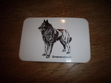 Hondenras sticker Groenendaeler 10 x 7 cm, Ophalen of Verzenden, Zo goed als nieuw, Bedrijf of Vereniging