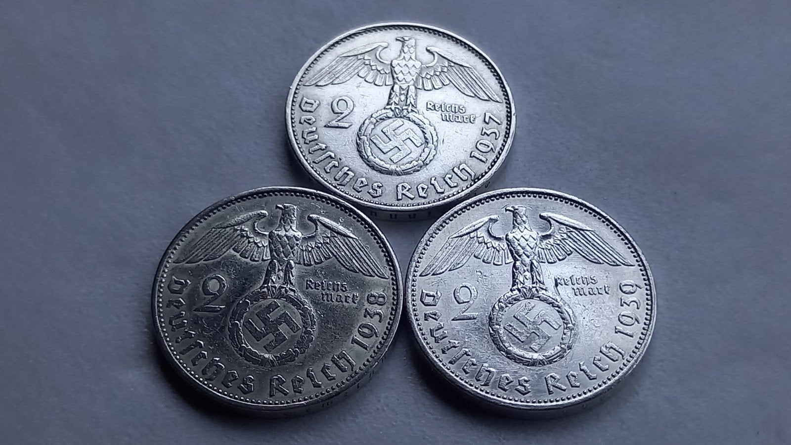 WO2 3x 2 Reichsmark zilver nazi duitsland 4, Ophalen of Verzenden, Duitsland, Setje, Zilver