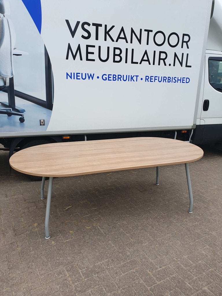 Vergadertafel ovaal met nieuw blad naar keuze 240x120, 120 cm, Zo goed als nieuw, Overige merken, Aspa