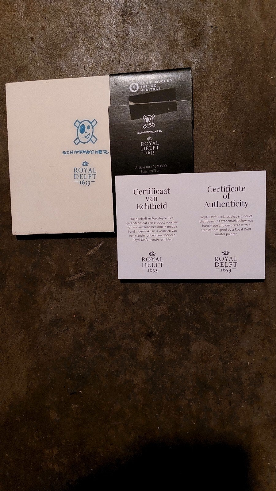 Royal blue "Henk Schiffmacher" Tattoo Tiles (3 stuks), Ophalen of Verzenden