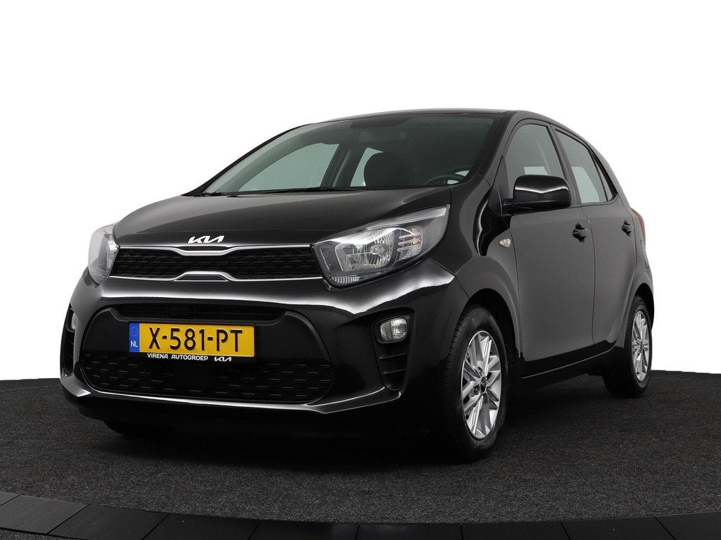 Kia Picanto 1.0 DPi DynamicLine Automaat - Achteruitrij Came, Auto's, Kia, Stof, Gebruikt, 4 stoelen, Zwart