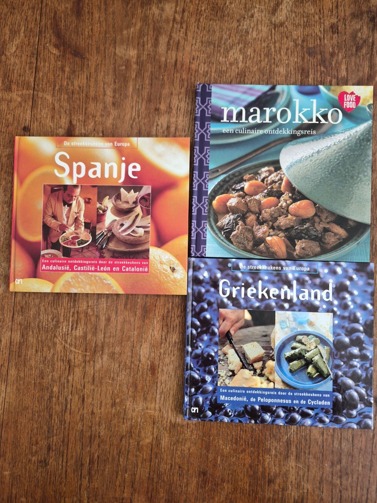 Kookboeken: Marokko, Spanje, Griekenland (3 stuks), Boeken, Midden-Oosten en Marokko, Voorgerechten en Soepen, Nieuw, Diverse auteurs