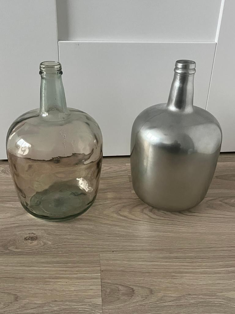 Te koop twee glazen vazen - ook los te koop, Huis en Inrichting, Woonaccessoires | Vazen, Ophalen, Gebruikt, Overige kleuren, Glas