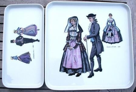 2 serveerschalen, klederdrachten, villeroy&boch, zgan., Huis en Inrichting, Keuken | Servies, Overige typen, Ophalen of Verzenden