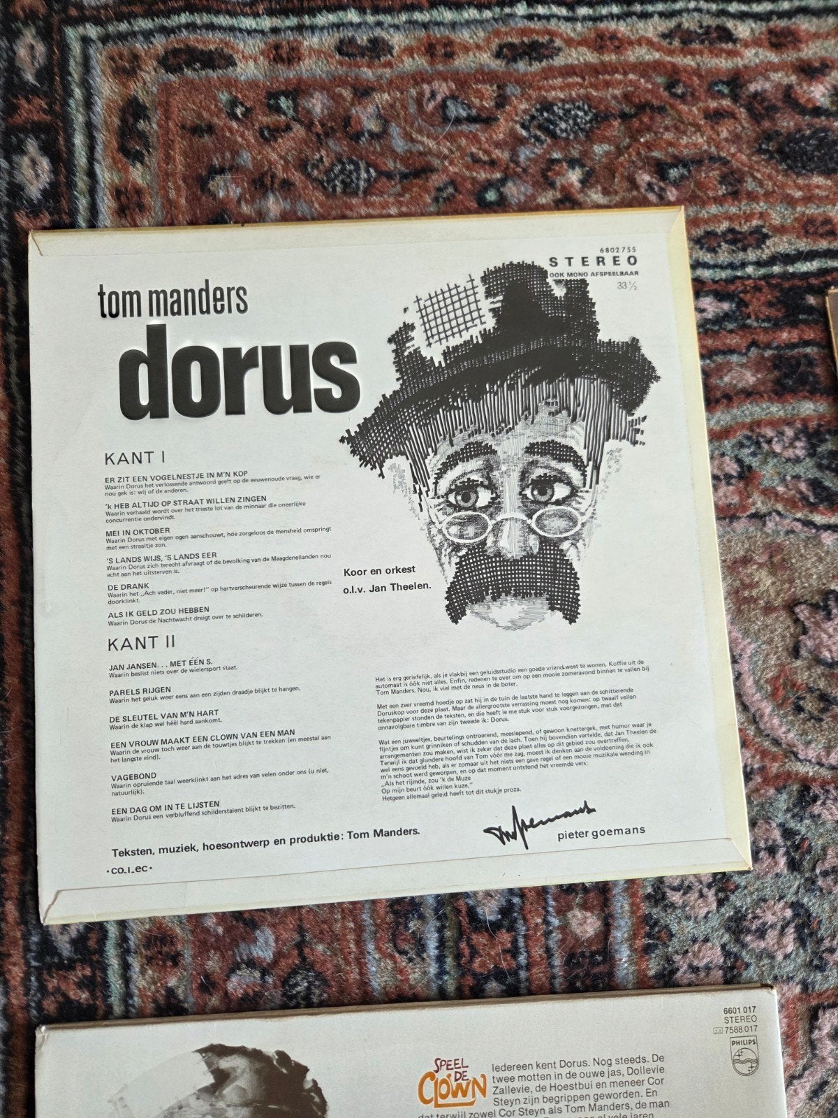 Vinyl Tom Manders - Dorus & Speel de Clown (Dubbel-lp), Ophalen, Gebruikt, Cabaret of Kleinkunst, Dubbel-LP