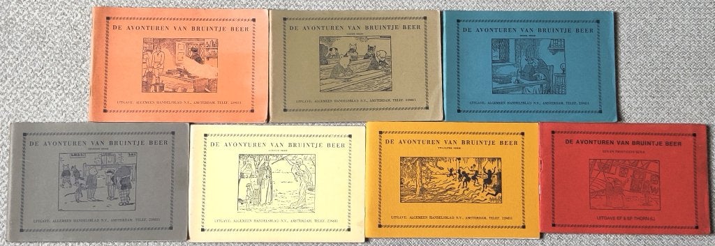 7 strips De avonturen van Bruintje Beer  circa 1968, Meerdere stripboeken, Ophalen of Verzenden, Gelezen