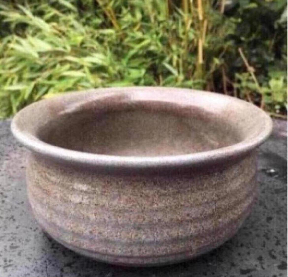 Stijlvolle unieke vintage geglazuurde grijze bonsai bloempot, Tuin en Terras, Ophalen, Rond, Binnen, Zo goed als nieuw