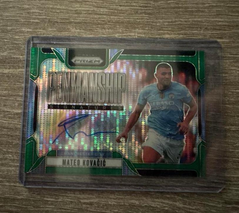 Mateo Kovacic Manchester City Prizm Autographed Kaart, Ophalen of Verzenden, Zo goed als nieuw, Buitenlandse clubs, Spelerskaart