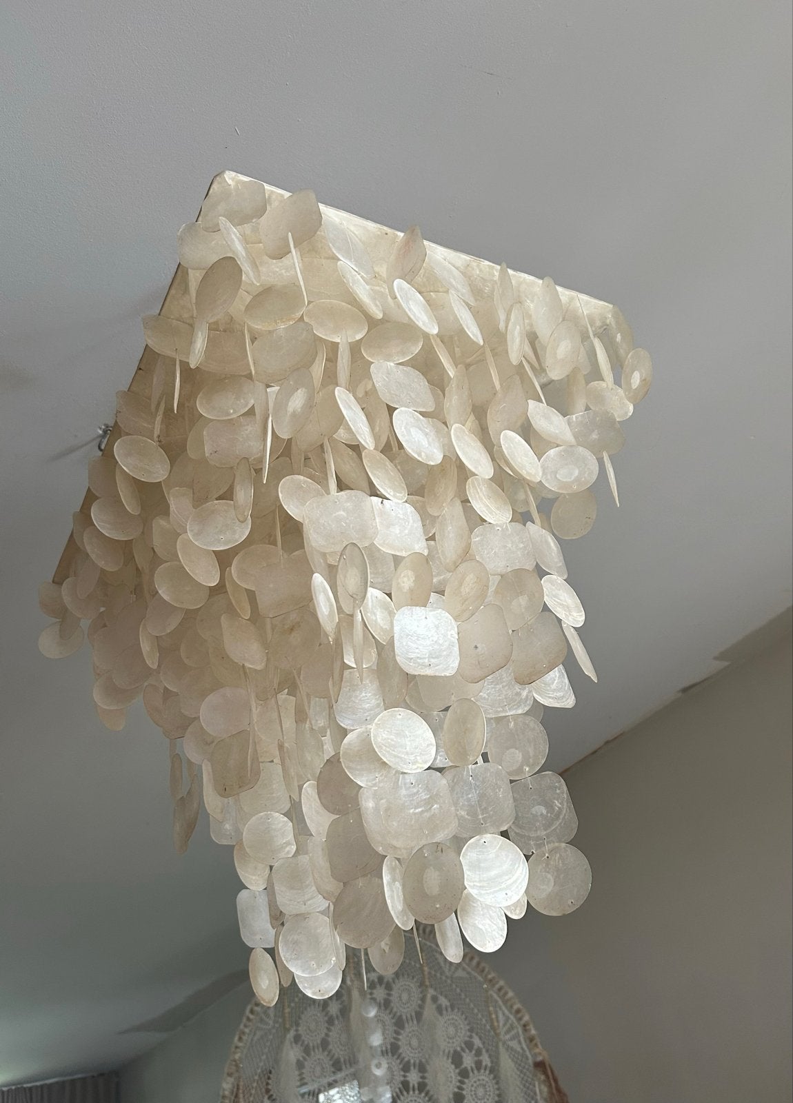 VT Wonen Capiz schelpenlamp 40 x 60 cm, Ophalen, Zo goed als nieuw, Natuurlijk materiaal