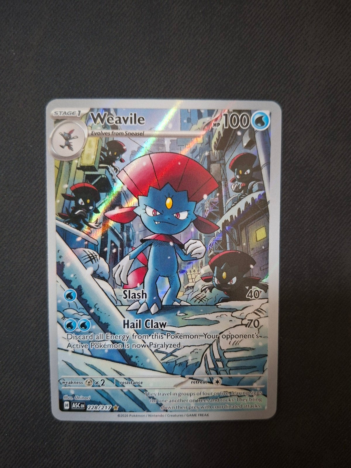 Weavile 228/217 ascended heroes, Ophalen, Nieuw, Losse kaart, Foil