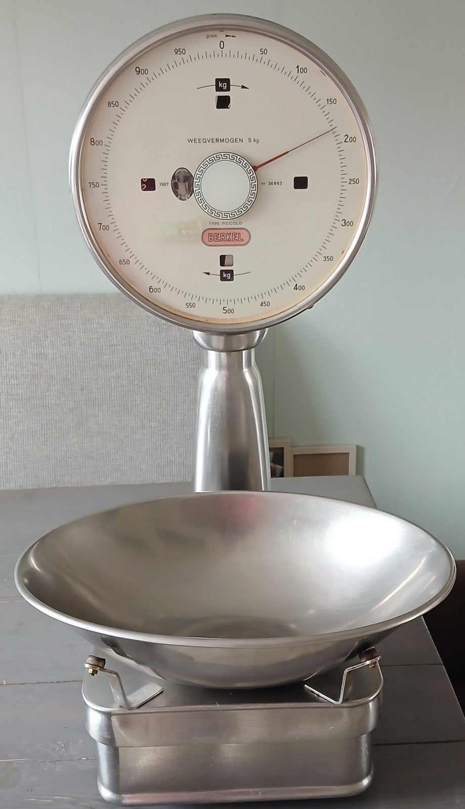 Vintage Berkel Piccolo Keukenweegschaal 5kg - Analoog, Ophalen, Keukenweegschaal, Gebruikt, Minder dan 10 kg