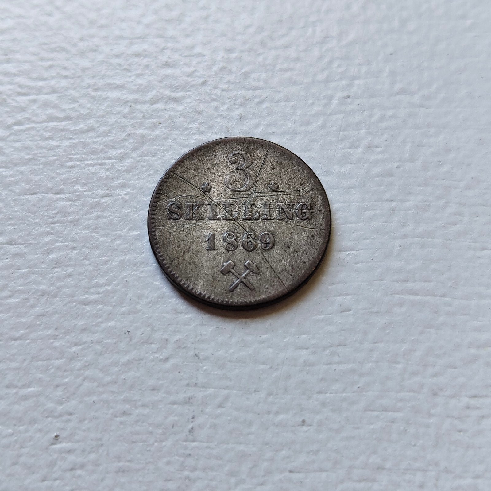 Noorwegen 3 skilling 1869, Ophalen of Verzenden