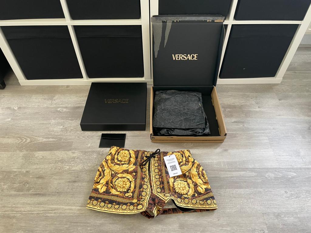 Versace Barocco Swim Short Size 3, Kleding | Heren, Ophalen of Verzenden, Maat 46 (S) of kleiner, Bruin, Zwemshort