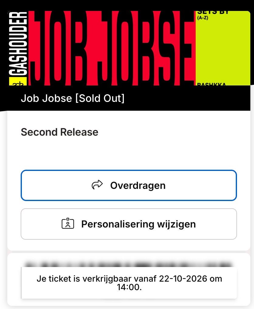 Job Jobse kaartje ADE 2026, Tickets en Kaartjes, Eén persoon, Oktober