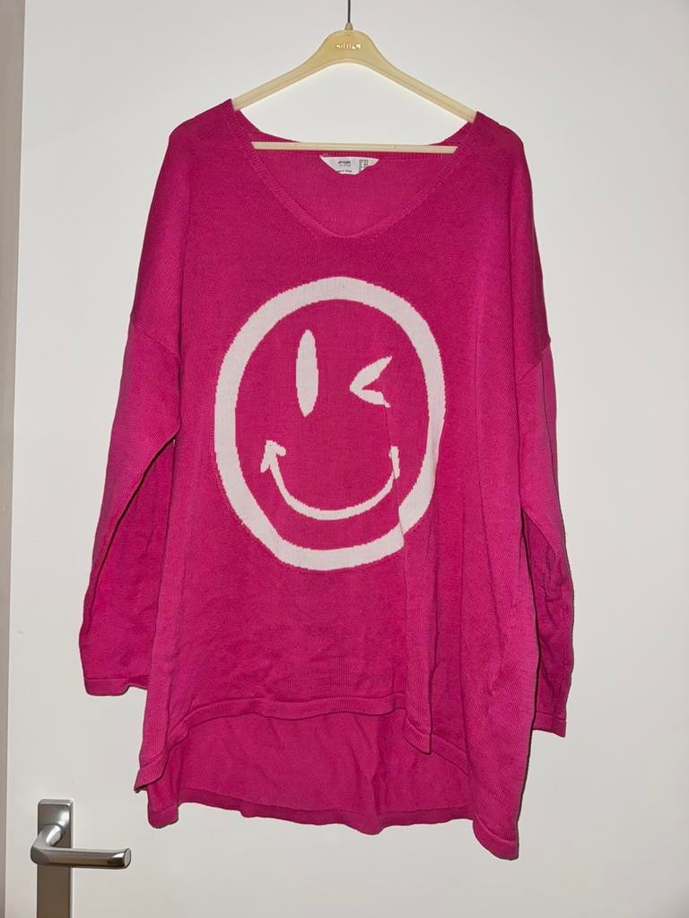 Angel of styles 46 48 trui zuurstok roze sweater smiley, Kleding | Dames, Verzenden, Gedragen, Maat 46/48 (XL) of groter, Roze