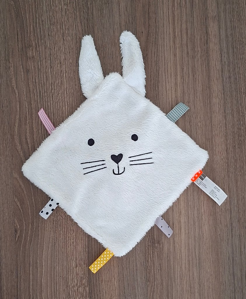 Knuffeldoekje, Labeldoekje, Knuffel van Hema, Wit Konijn, Kinderen en Baby's, Hema, Ophalen of Verzenden, Zo goed als nieuw, Wasbaar