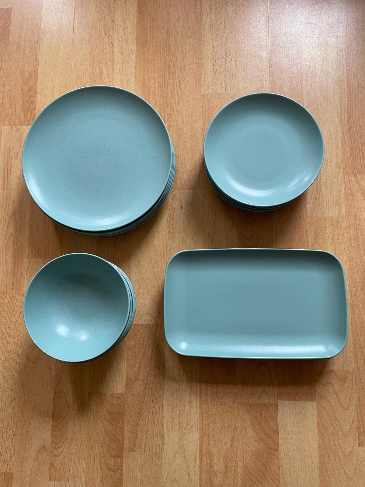 22-delig IKEA FÄRGKLAR servies turquoise (mat), Ophalen, Gebruikt, Keramiek, IKEA