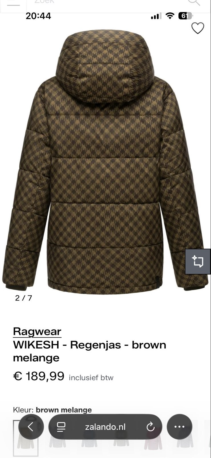 Niet gedragen! Ragwear WIKESH - Regenjas - brown melange, Ophalen of Verzenden, Nieuw, Maat 46/48 (XL) of groter, Bruin