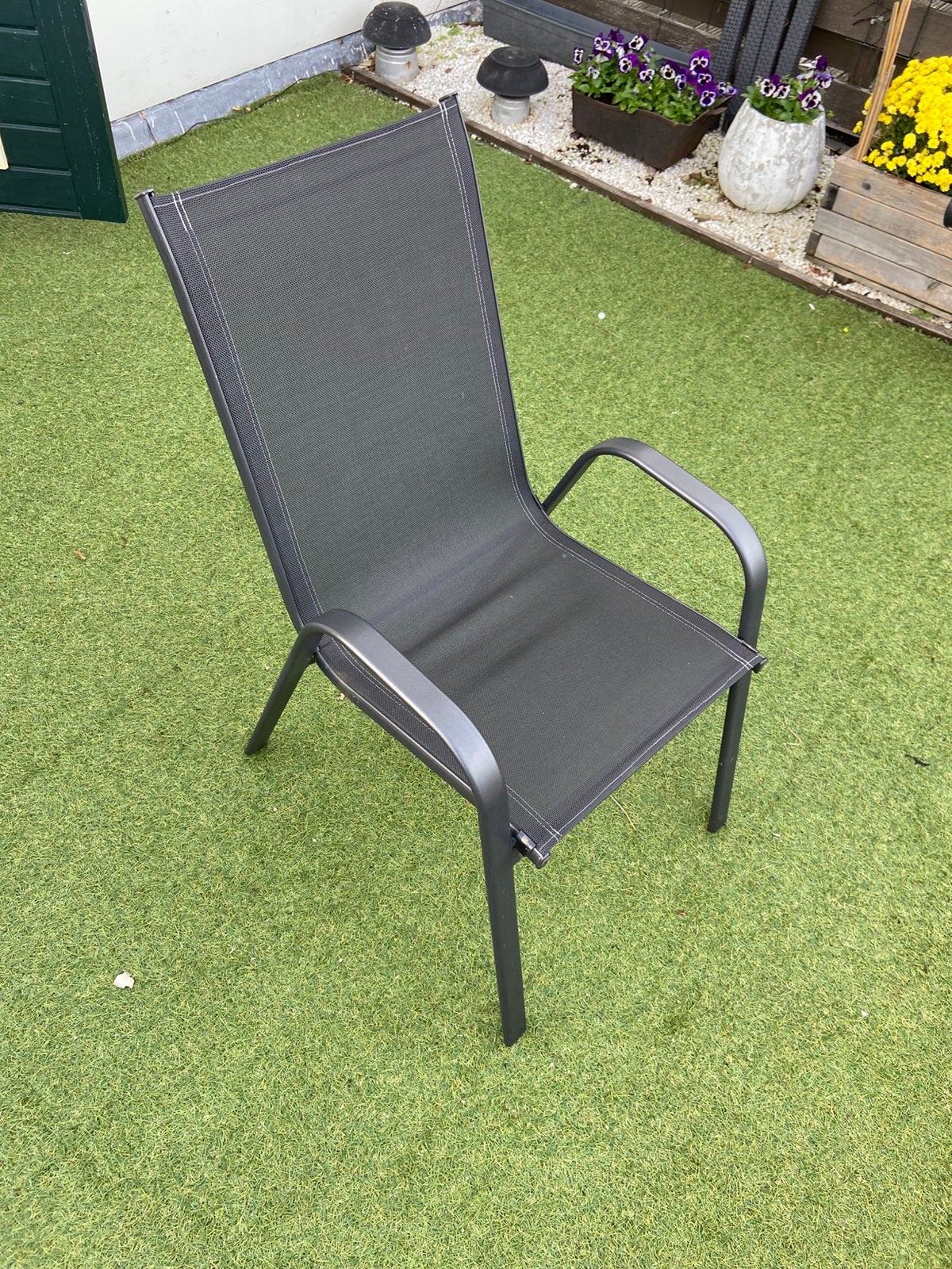4 tuinstoelen in goede staat!, Tuin en Terras, Ophalen, Zo goed als nieuw, Aluminium
