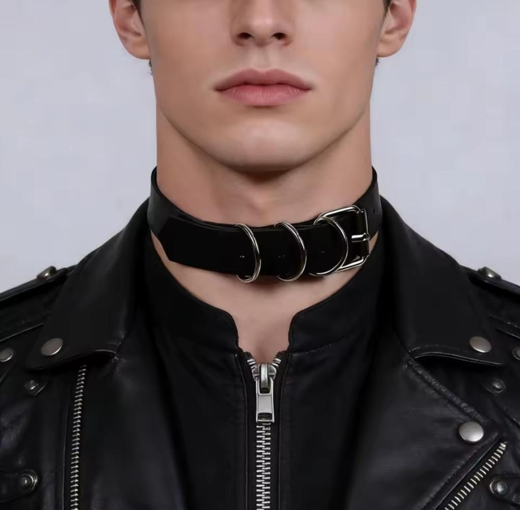 Mooie Leren Choker Rings, verstelbaar, Verzenden, Nieuw, Zwart, Verstelbaar