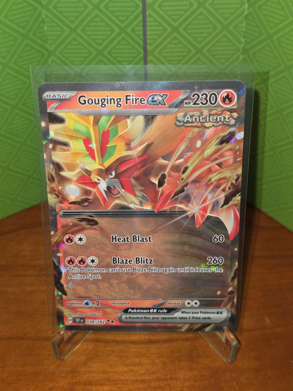 Gouging Fire Ex 038 Pokemon Temporal Forces TEF, Ophalen of Verzenden, Zo goed als nieuw, Losse kaart