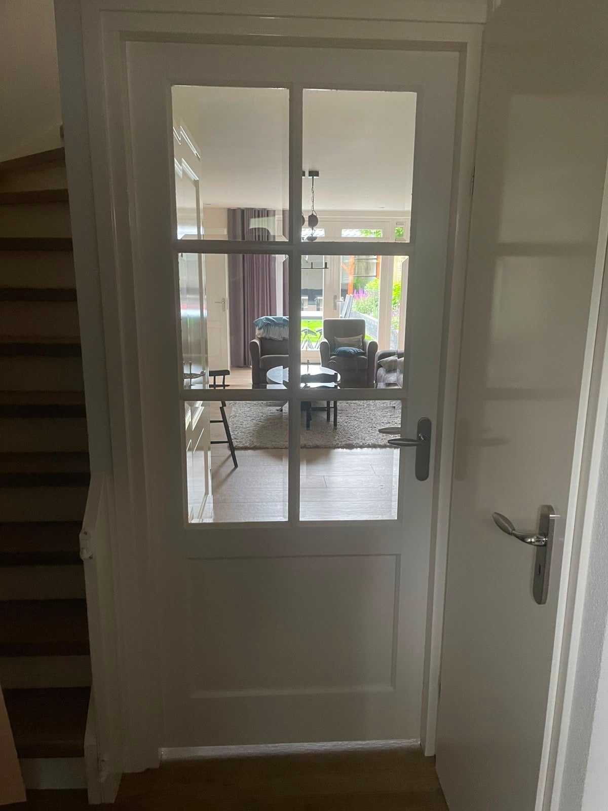 Binnendeur met glaspanelen, Ophalen, Gebruikt, 80 tot 100 cm, Binnendeur